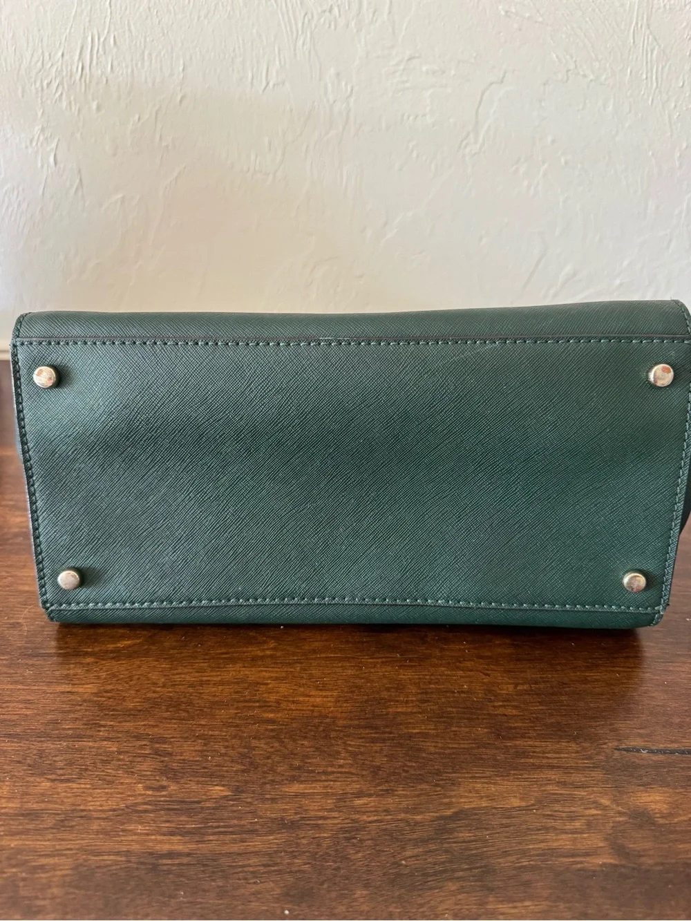 kate spade Hunter Green Leather Satchel with Removable Strap